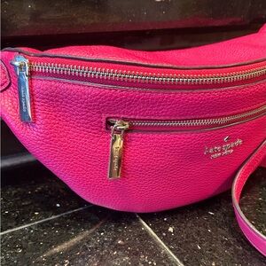 Kate Spade Leila Pebbled Leather Belt Bag Crossbody: Bright Pink